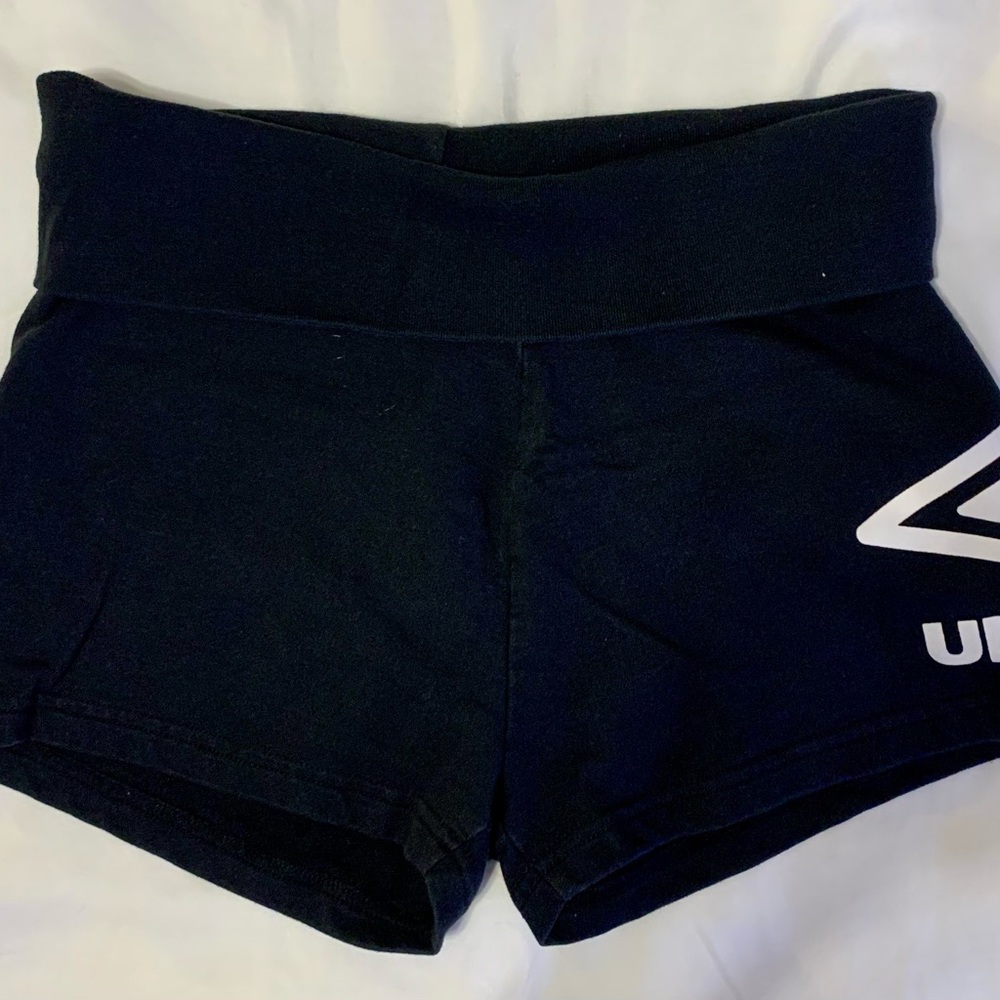 Black Girl’s Athletic Shorts with Fold-Over Waistband Size XL
